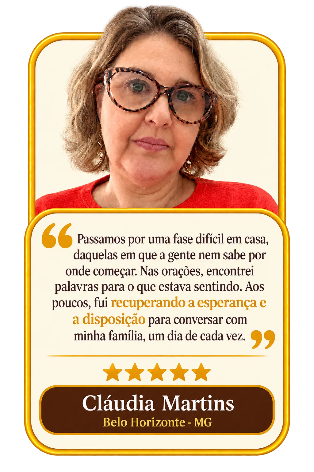 Depoimento de Cláudia Martins sobre a jornada de oração com Padre Sergio